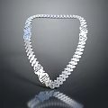 Shiny Silver Chain Necklace With Elegant Reflective Geometric Pattern And Smooth Links 3d model