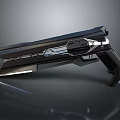 Futuristic Gun With Sleek Black Metal Body And Streamlined Design