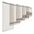 Multiple Roman Blinds with Modern Simple Design and Neutral Colors for Home Windows