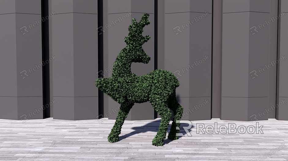 Modern Grass Carved Shrub model