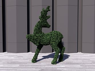 Modern Grass Carved Shrub 3d model