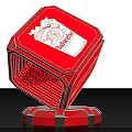 Red Geometric Cube Trophy With Schneider Electric Logo And Modern Design Base 3d model