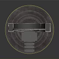 Futuristic Circular Portal Device With Blue Glowing Energy Base Steps And Control Panels