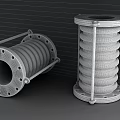 Industrial Metal Bellows Expansion Joints With Flange Connections And Support Brackets
