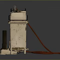 Portable Industrial Equipment With White Container Red Hose Metal Handles And Small Device