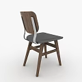 Stylish Four Different Design Modern Wooden Accent Chairs With Black Cushions