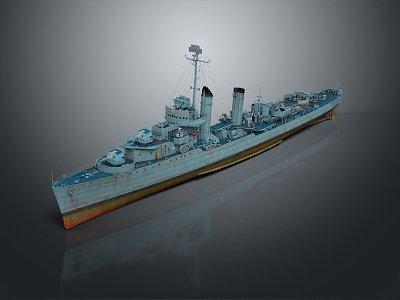 modern ship warship 3d model