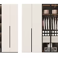 Modern Wardrobe Interior With Hanging Rods Storage Boxes And Organized Drawers 3d model