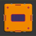 Orange Storage Box With Purple Accents SAIME Brand Latches Handle Icon And Text