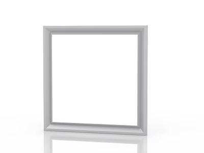 Modern Gray Wall Panel Frame on White Background with Clear Reflection 3d model