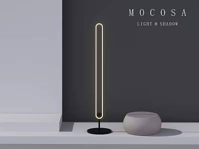 Modern Slim LED Floor Lamp With Light Shadow Effect In Minimalist Interior 3d model