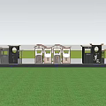 Garden Decorative Trash Bins With Green Trees And Grass In Outdoor Area