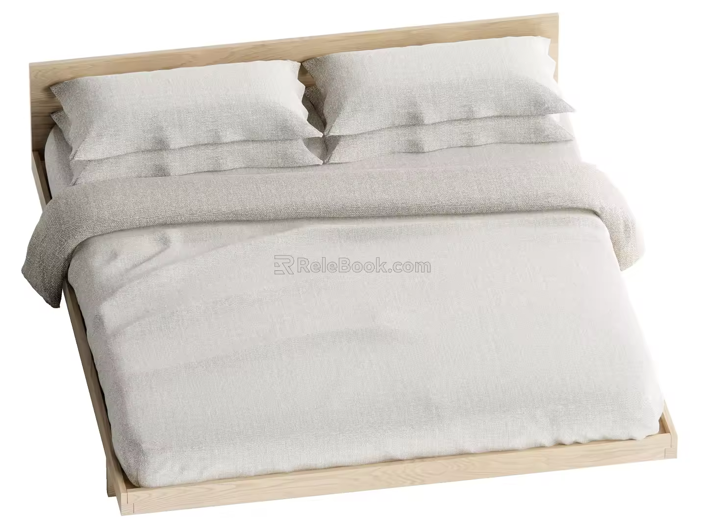 Log Wind Double Bed 3d model
