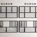 Modern Balcony Sliding Windows Design With Glass Panels And Black Frames 3d model