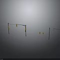 Urban Road Traffic Lights On Metal Poles Architectural Structure Design
