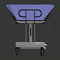 Blue Medical Transport Stretcher With Adjustable Base Wheels And Side Rails