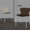 poliform Modern Dining Chair Single Chair Leather Chair 3d model