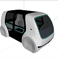 Futuristic White Autonomous Concept Car With Glass Roof And Unique Window Design