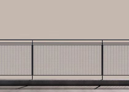Modern Handrail Barbed Wire Railing Handrail 3d model