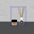 Elegant Bathroom Accessories Featuring Glass Reed Diffuser And Scented Candle Jar 3d model