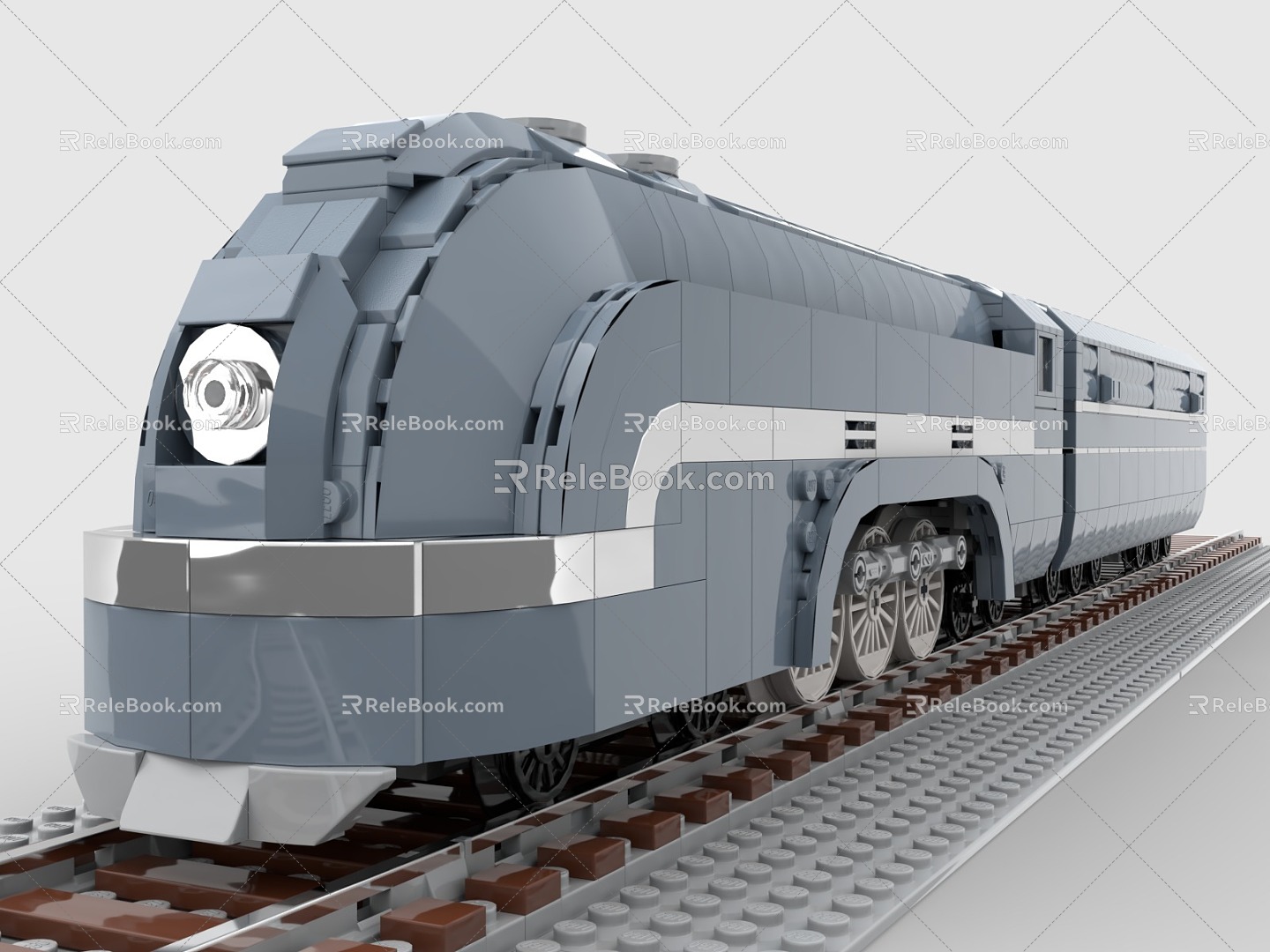 LEGO toy blocks high-speed rail light rail EMU train high-speed train 3d model