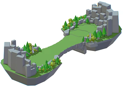 Modern Cartoon Scene Floating Island 3d model Modern Cartoon Scene Floating Island 3d model