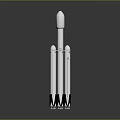 White Multi Stage Space Rocket With Thrusters For Space Exploration Mission 3d model