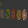 Medieval Shield Ancient Shield Defensive Weapon Ancient Shield Iron Shield Protective Shield Wooden Shield 3d model