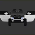 White Kids Electric Ride On Car Convertible With Open Doors And Black Seats