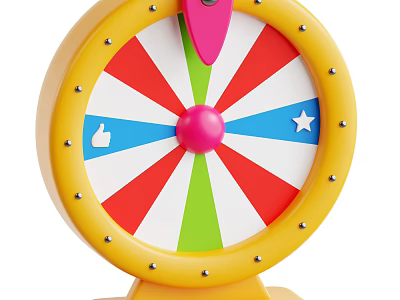 Colorful Decorative Ornament Set With Spinning Wheel Pink Pointer Thumbs Up Star And Rivet Decorations 3d model