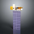 Advanced Satellite Equipment With Gold White Components And Purple Solar Panel Structure 3d model