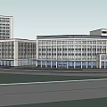 Modern Office Building Architectural Design With Multiple Structures Glass Facades And Urban Layout 3d model