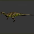 Realistic Carnivorous Dinosaur Model With Orange Green Patterns Open Mouth And Sharp Teeth