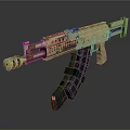 Tan Tactical Assault Rifle Featuring Black Magazine And 3D Rendered Design