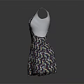 Fashionable Women's Spaghetti Strap Dress With Colorful Pattern And Flared Skirt Design
