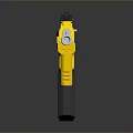 Yellow Toy Gun With Silver Barrel Black Grip And Blue Details