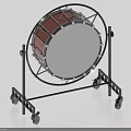 Professional Wooden Snare Drum With Sturdy Metal Stand Wheels And White Drumhead