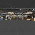 Modern Supermarket Interior With Shelves Full Of Grocery Products And Bright Lighting