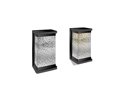 Modern Square Wall Lamps With Black Metal Frame And Textured Glass For Interior Decor 3d model