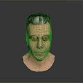 3D Male Character Human Head Model with Detailed Realistic Facial Features and Anatomical Accuracy