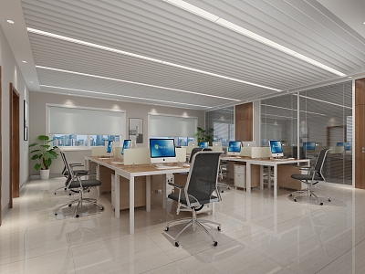 Modern public office area opening office 3d model