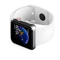 White Strap Black Dial Smartwatch Featuring Earth Display and Time Function 3d model