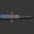 Military Artillery Projectile Weapons With Two Different Lengths Green Silver Casings And Bottom Fins
