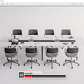 Modern Conference Table Designs With Glass Wooden Tops And Gray Black Brown Office Chairs