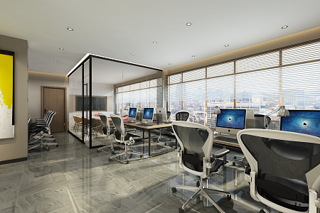 modern public office area office 3d model