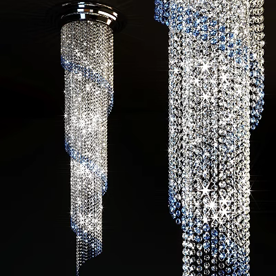 Sparkling Crystal Chandelier with Hanging Design and Shiny Decorative Elements 3d model