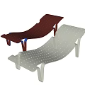 Brown and White Lounge Chairs with Dotted Pattern and Unique Backrest Design