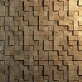 Decorative Wooden Wall Interior Featuring Natural Texture From Arranged Wooden Blocks