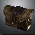 Vintage Wooden Treasure Chest Storage Box With Leather Straps Golden Buckles And Brown Surface Finish