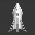Futuristic Space Rocket Design For Cosmic Exploration With White Body And Landing Legs